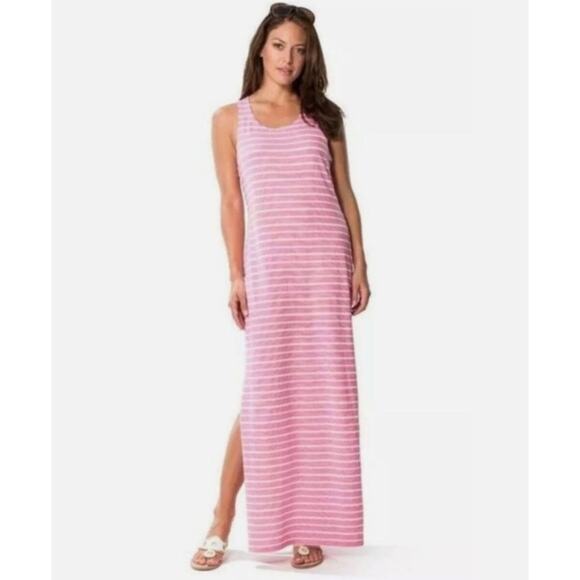 Sail To Sable Pink Stripe Maxi Tank Dress Womens Size M - Picture 1 of 6